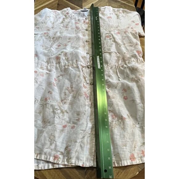 J. Jill Top Tunic Jacket Gauzy Button Down Tie Waist Floral Luxe Lyocell Linen - Picture 6 of 7